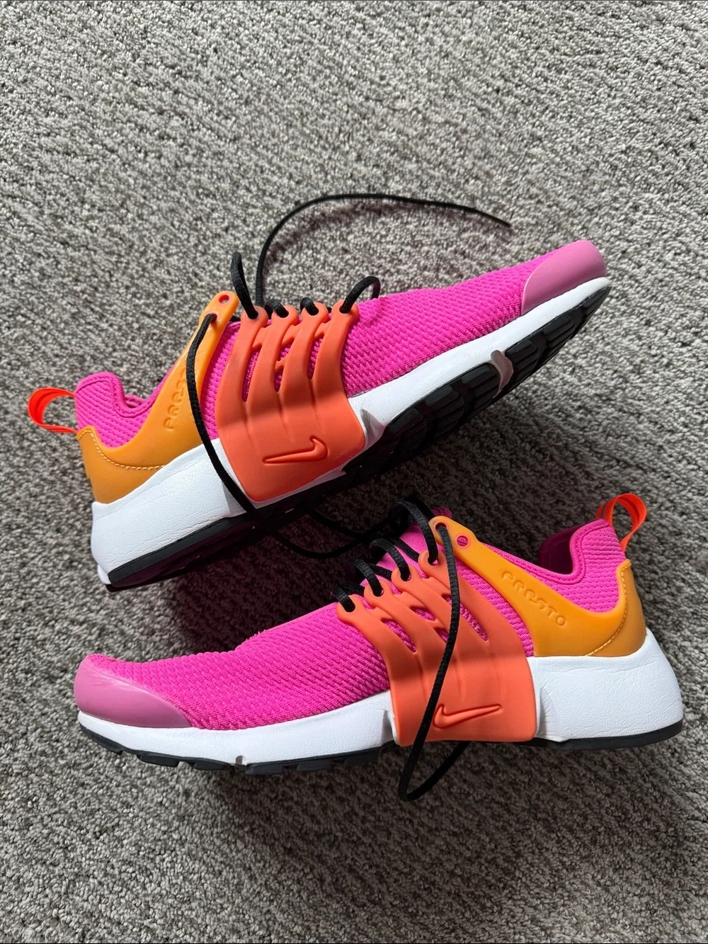 Nike Women's Bright Pink Athletic Sneakers with Orange Highlights - Picture 2 of 5